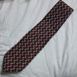 Brooks Burgundy and Gray Patterned Tie